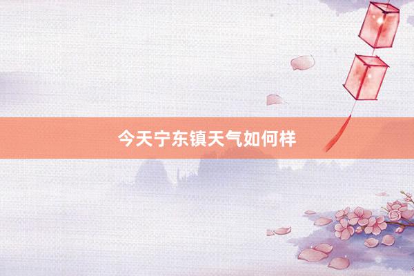 今天宁东镇天气如何样